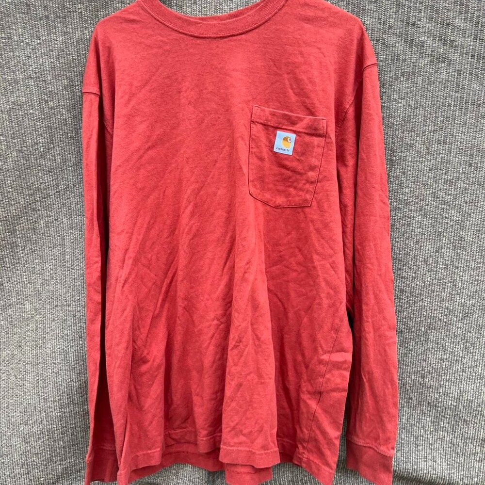 Carhartt Shirt Mens Sz L long Sleeve Original Fit Orange